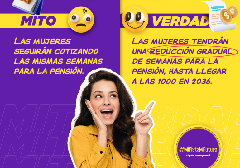 Mito: Las mujeres seguirán cotizando las mismas semanas para la pensión